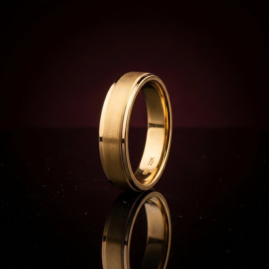 22K gold classic band ring